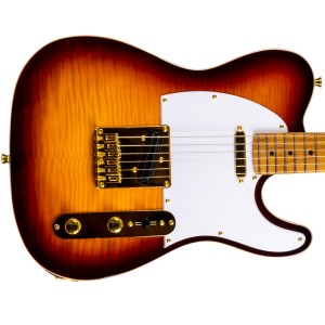 Jet Guitars JT-600 BSG Flame Maple / Gold Hardware - Tobacco Burst